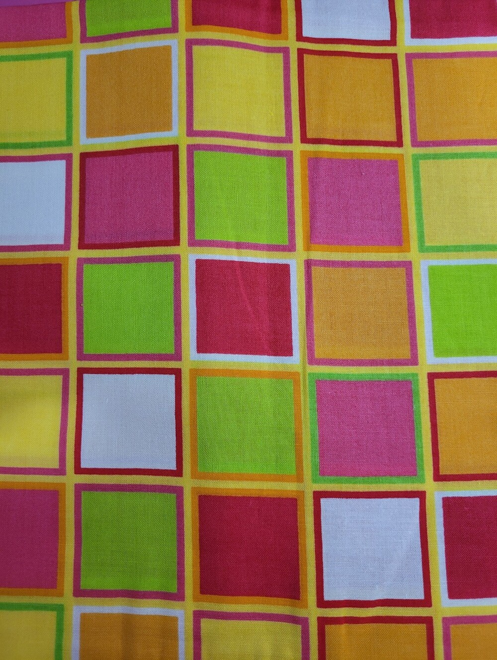 Springs Industries Square Grid Bright Colored Sewing Fabric (1520)